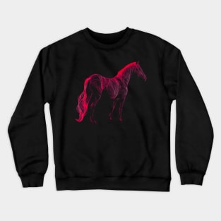 Equestrian Art Red Silhouette Horse Lover Cowgirl Crewneck Sweatshirt